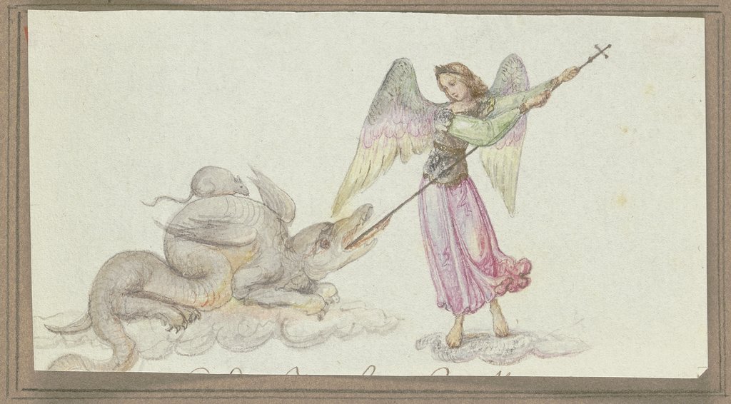 Erzengel Michael bekämpft den Drachen, German, 19th century