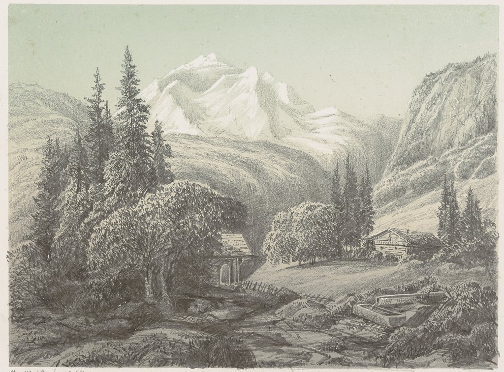 Die Jungfrau in den Berner Alpen, German, 19th century