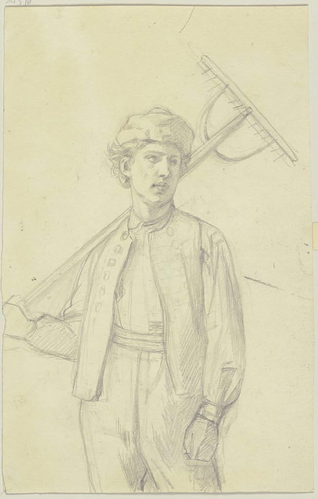 Young farmer with rake, Jakob Becker