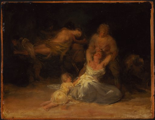 Act of Violence against Two Women, Francisco de Goya;   ?