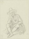 Auf der Erde sitzender Bauer, Jakob Becker