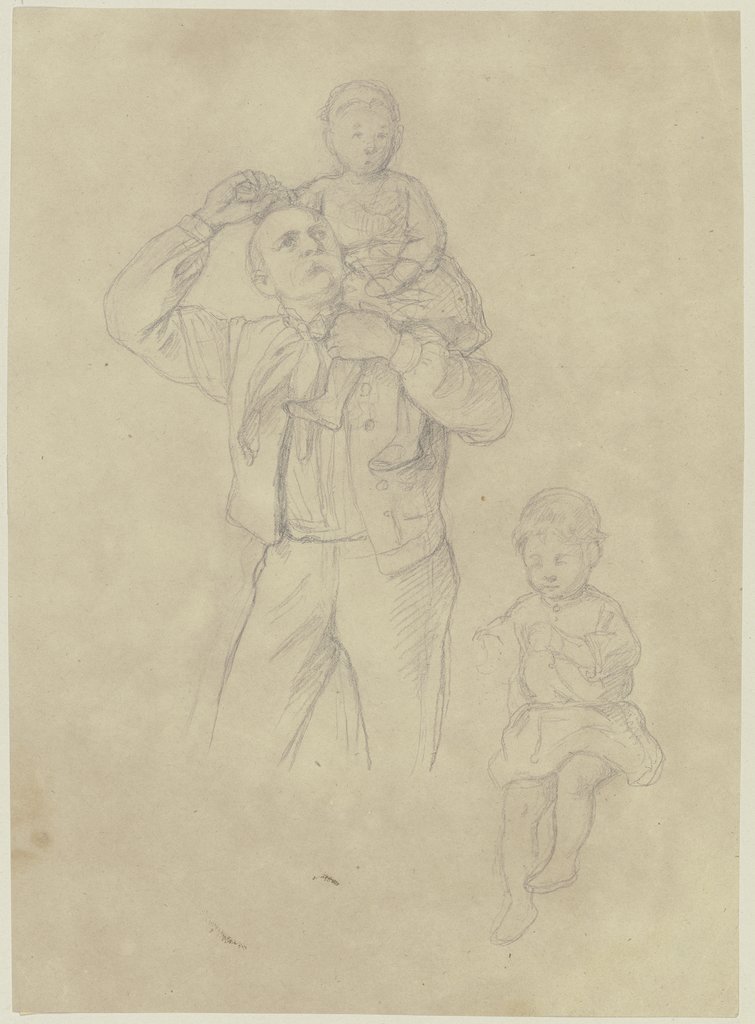 Father with two children, Jakob Becker