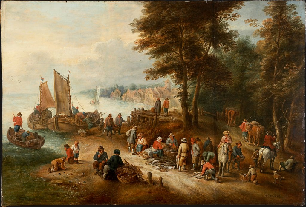 Fish Market on the Shore, Theobald Michau