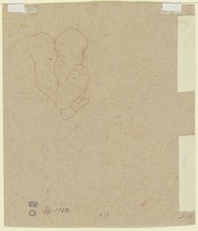 Übereinandergelegte Beine eines Kleinkindes, in Untersicht, Friedrich Overbeck