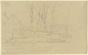 Hof in einer Landschaft (Dippelshof?), August Lucas