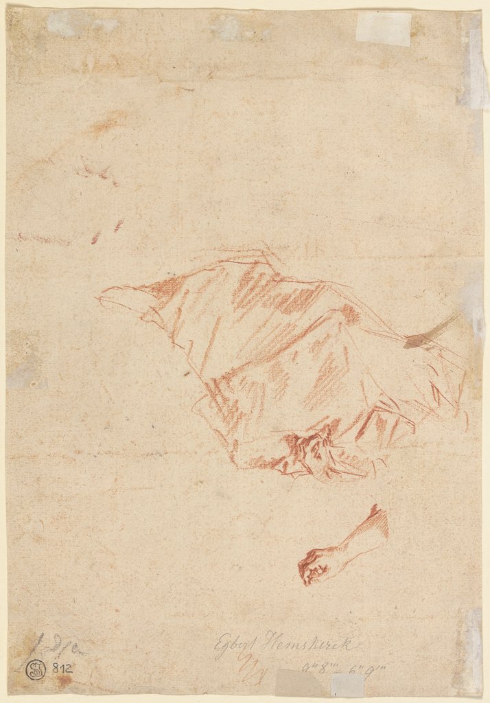 Draperie und eine rechte Hand, Egbert Jaspersz. van Heemskerck