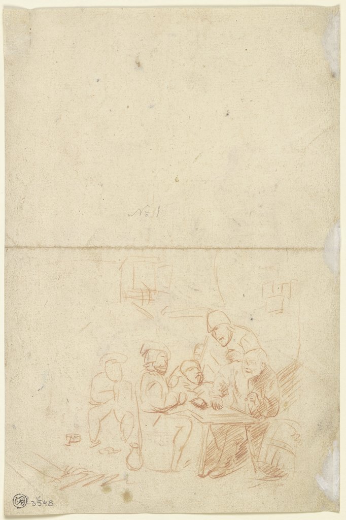 Farmers at a table, Egbert Jaspersz. van Heemskerck