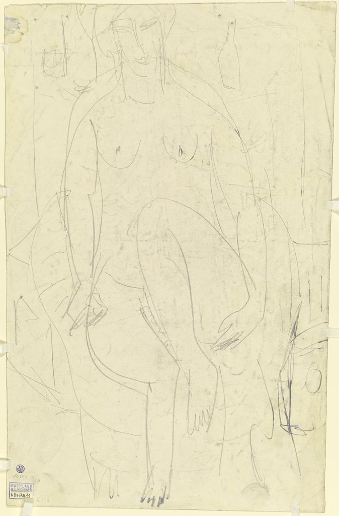 Sitting female nude, Ernst Ludwig Kirchner