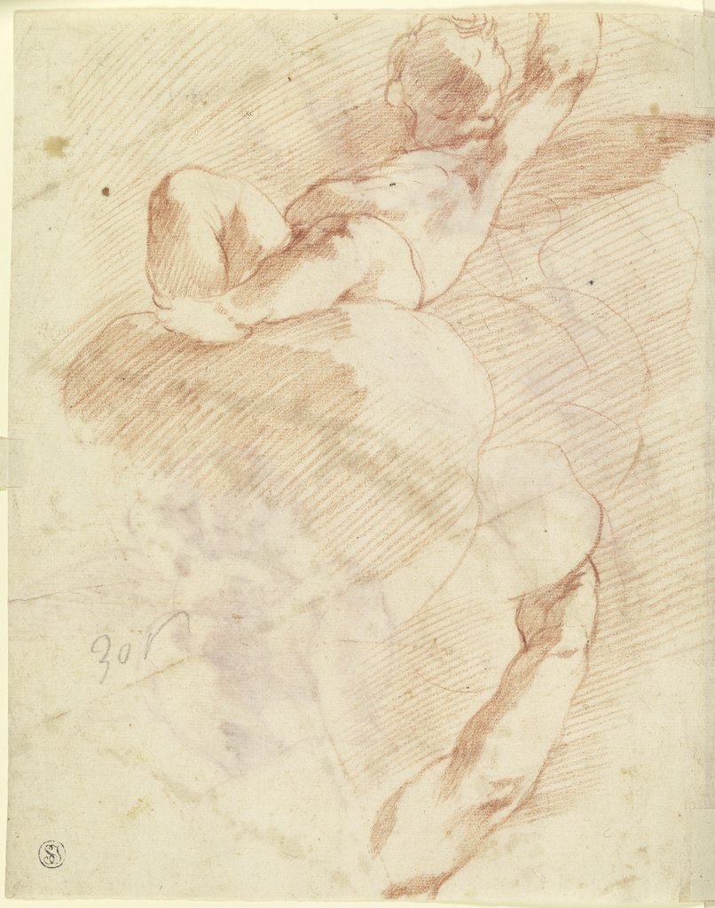 Auf einer Wolke sitzender Putto in Untersicht, Correggio