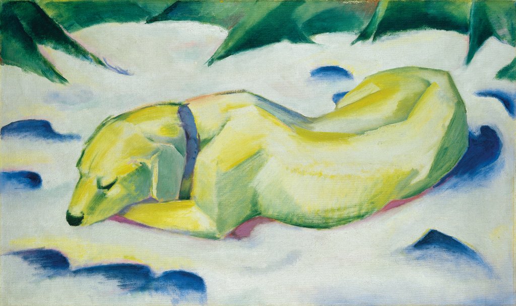 Liegender Hund im Schnee, Franz Marc