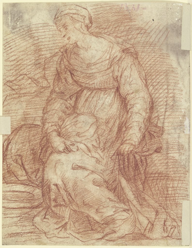 Sitting woman to the left, Andrea del Sarto;   ?