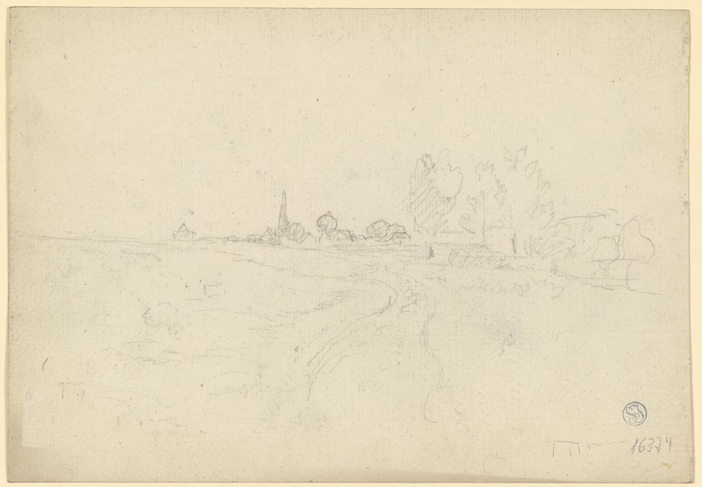 Landscape with village, Otto Scholderer