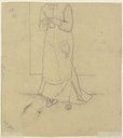 Stehende strickende Frau (Fragment), Otto Scholderer
