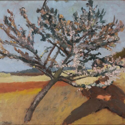 Liegender Mann unter blühendem Baum, Paula Modersohn-Becker