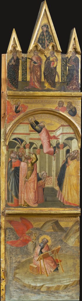 Saint John the Evangelist on Patmos, his Ascension, Pietro Lorenzetti;  workshop