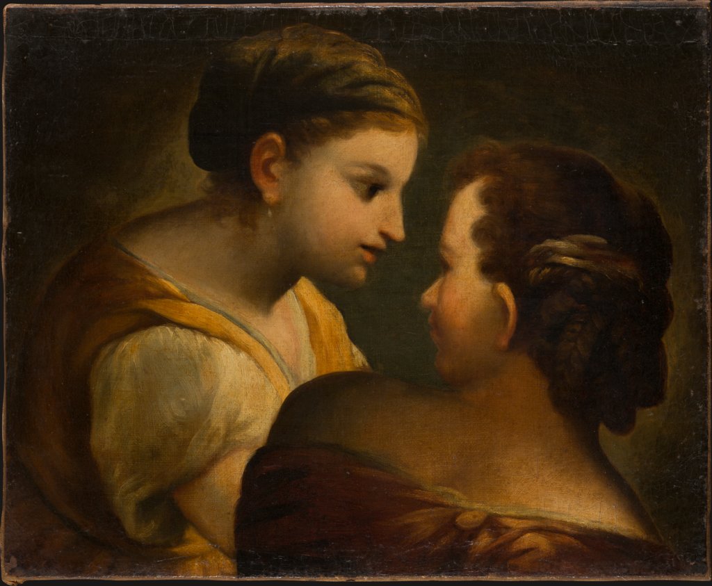 Two Girls in Conversation, German Master of the 18th Century