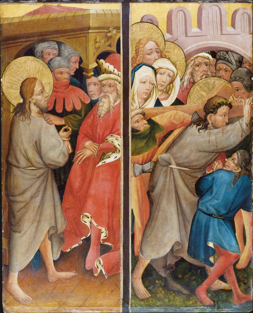 Christ before Pilate, Carrying of the Cross, Master of the Middle Rhine ca. 1420