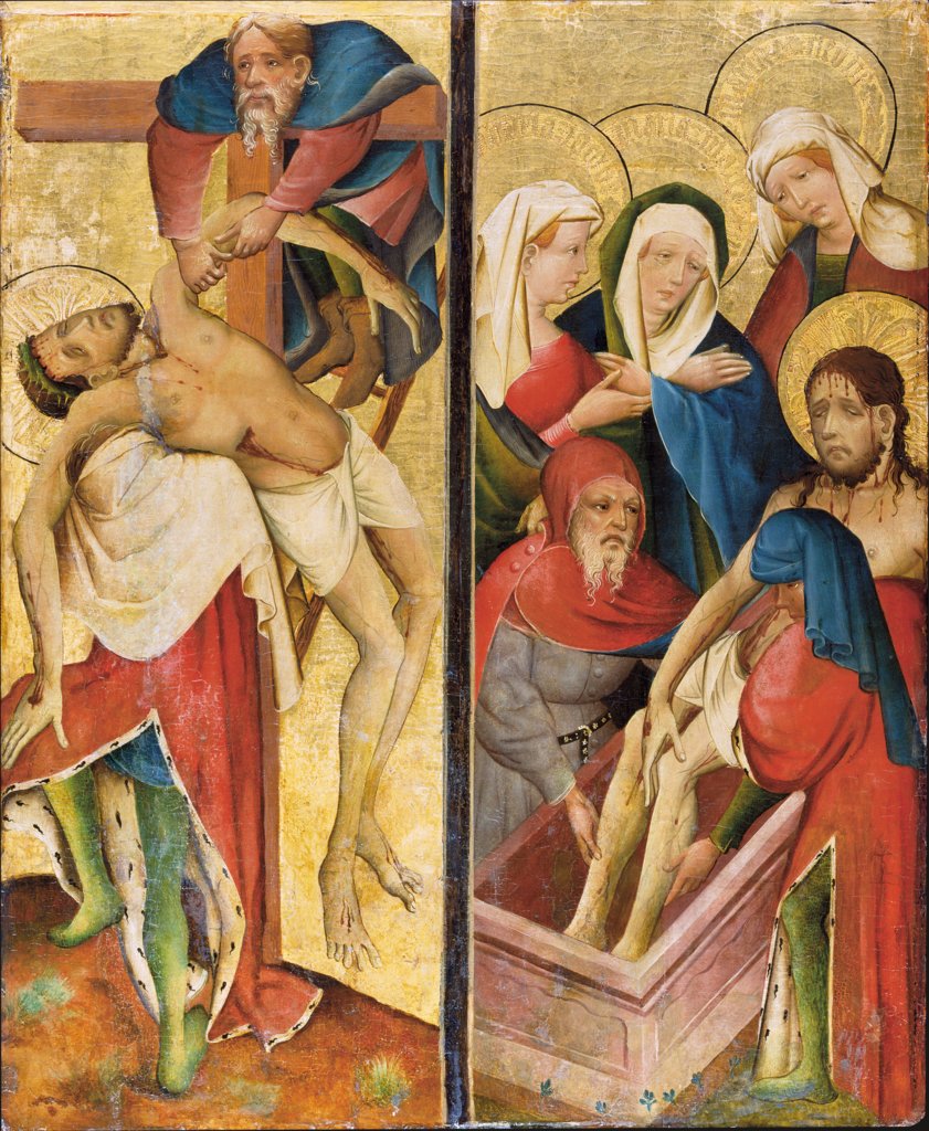 Deposition and Entombment of Christ, Master of the Middle Rhine ca. 1420