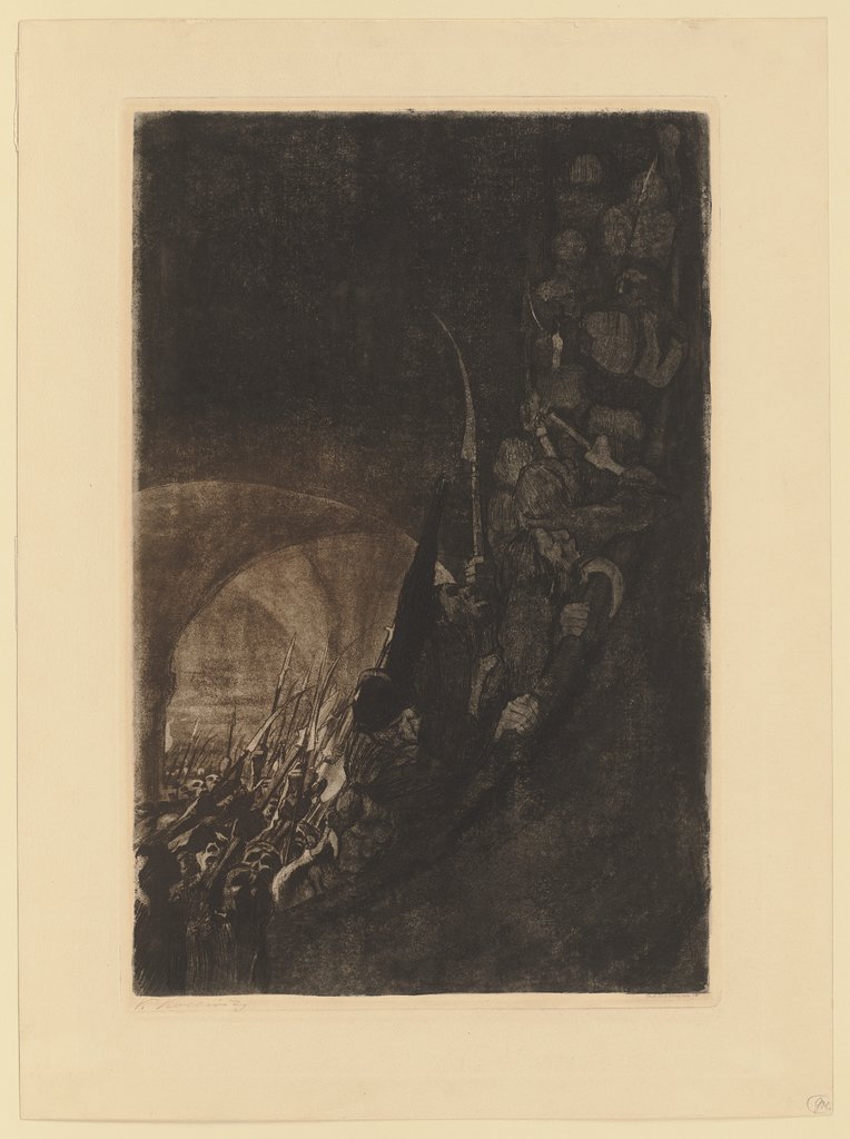 Arming in a Vault, Käthe Kollwitz