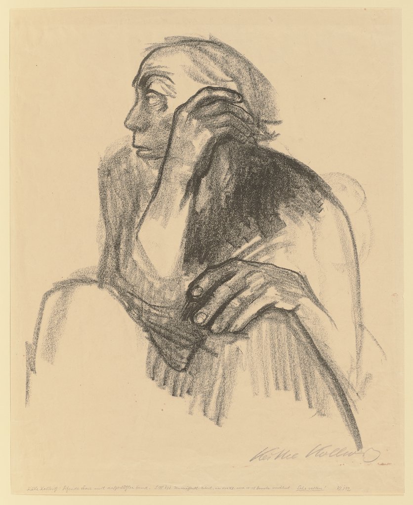 Sitzende Frau mit aufgestützter Hand, Käthe Kollwitz