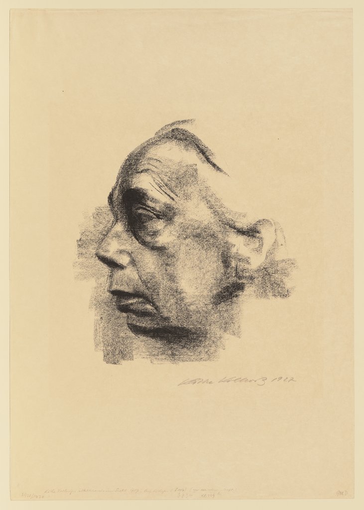 Self-Portrait in Profile, Käthe Kollwitz