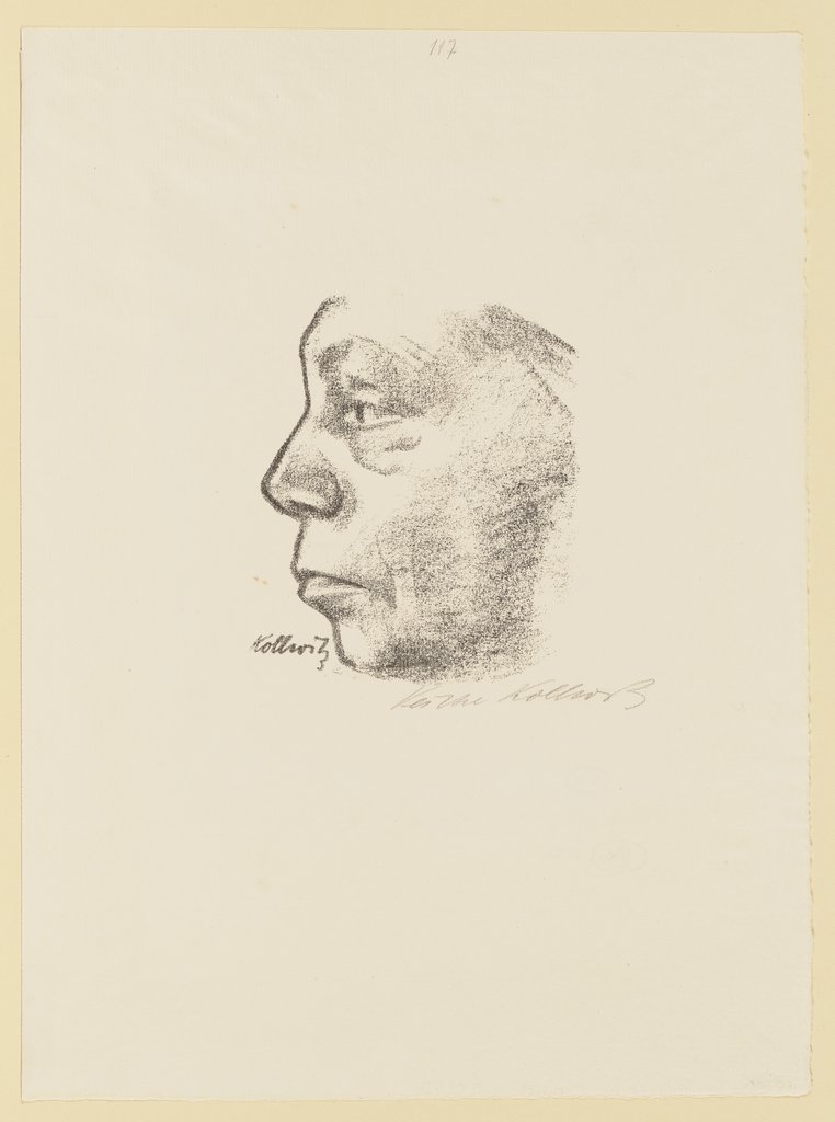 Self-Portrait in Profile, Käthe Kollwitz