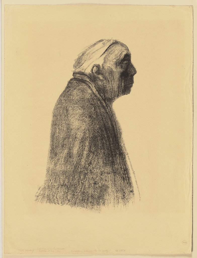 Self-Portrait in Profile towards Right, Käthe Kollwitz