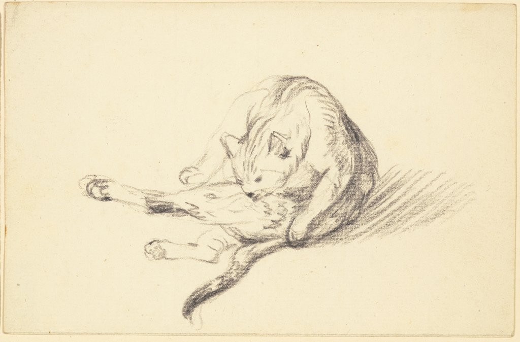 Sich putzende Katze, Friedrich Wilhelm Hirt