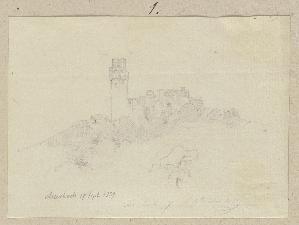 Castle ruins of Auerbach Castle, Carl Theodor Reiffenstein