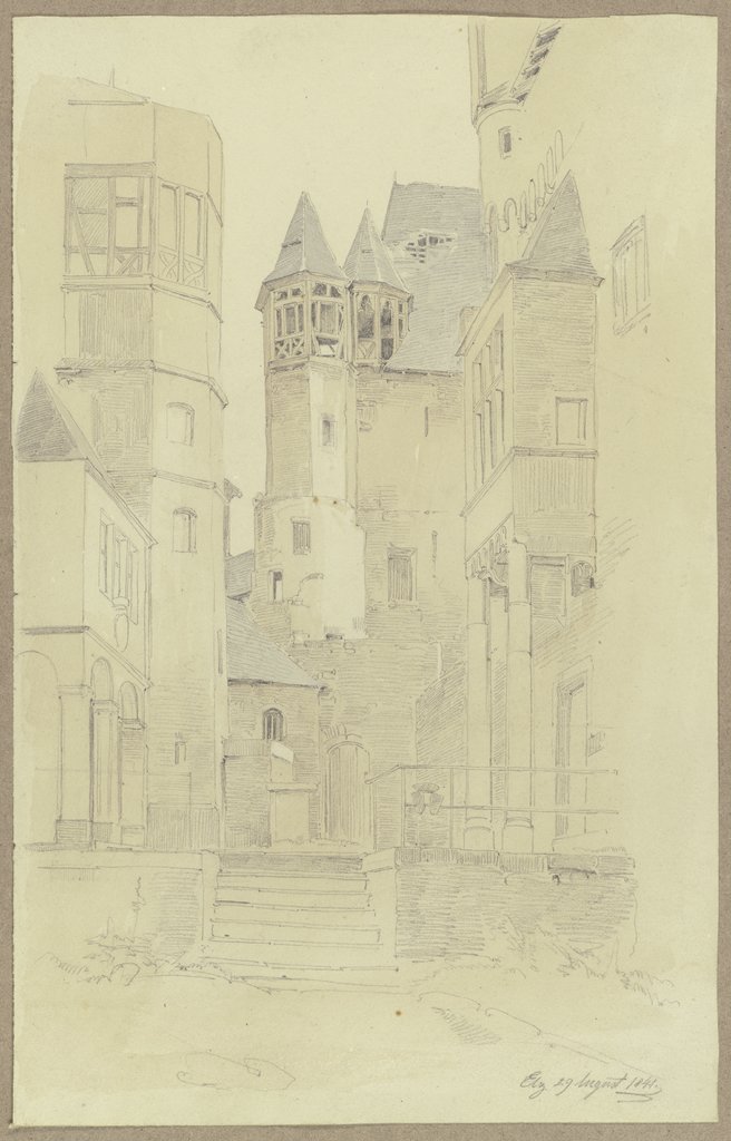 Inner courtyard of Eltz Castle, Carl Theodor Reiffenstein