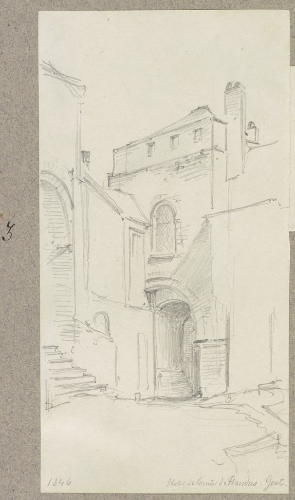 Innenhof der Burg 's-Gravensteen in Gent, Carl Theodor Reiffenstein