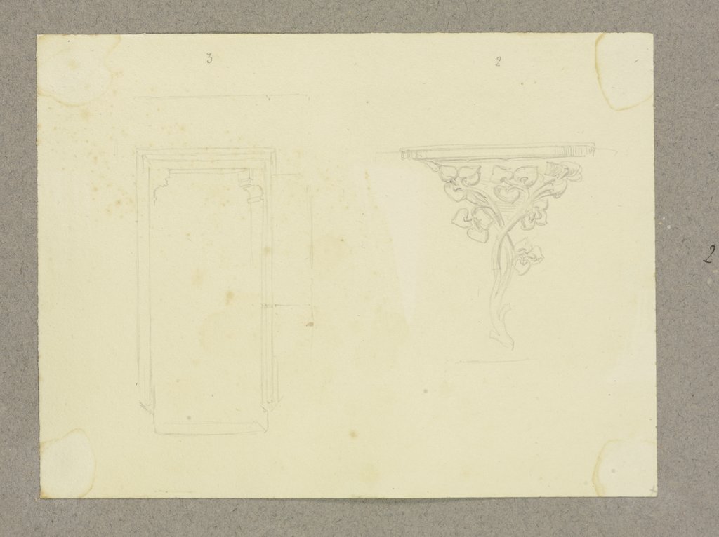 Studienblatt: Architekturdetails, Carl Theodor Reiffenstein