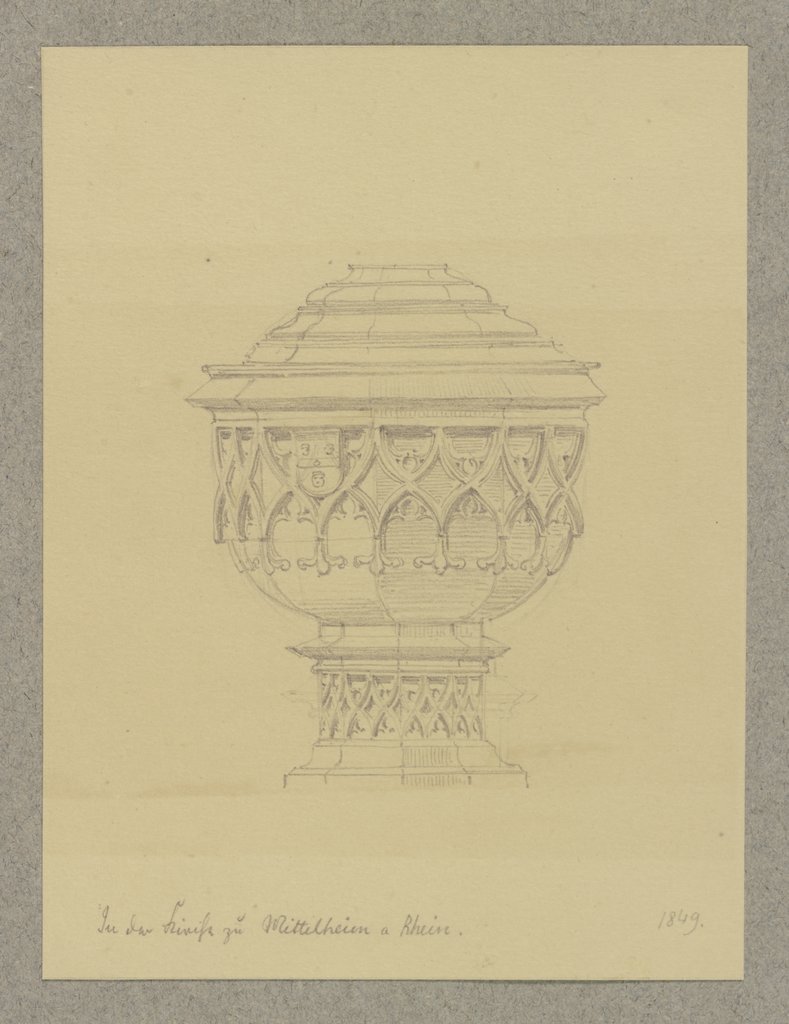 Taufstein in St. Ägidius in Mittelheim am Rhein, Carl Theodor Reiffenstein