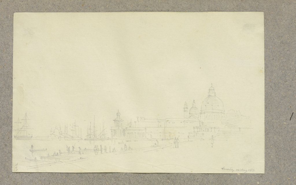 Blick über den Bacino di San Marco auf die Punta della Dogana und S. Maria della Salute, Carl Theodor Reiffenstein