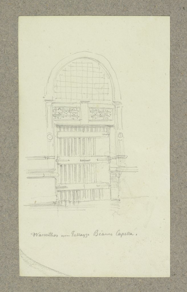 Zum Kanal gelegene Tür des Palazzo Trevisan Cappello in Venedig, Carl Theodor Reiffenstein