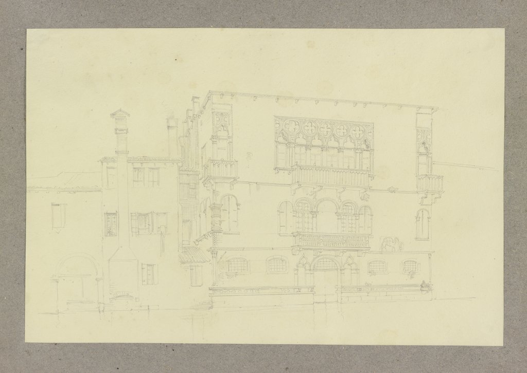 Fassade des Palazzo Mastelli del Cammello am Rio della Madonna dell'Orto in Venedig, Carl Theodor Reiffenstein