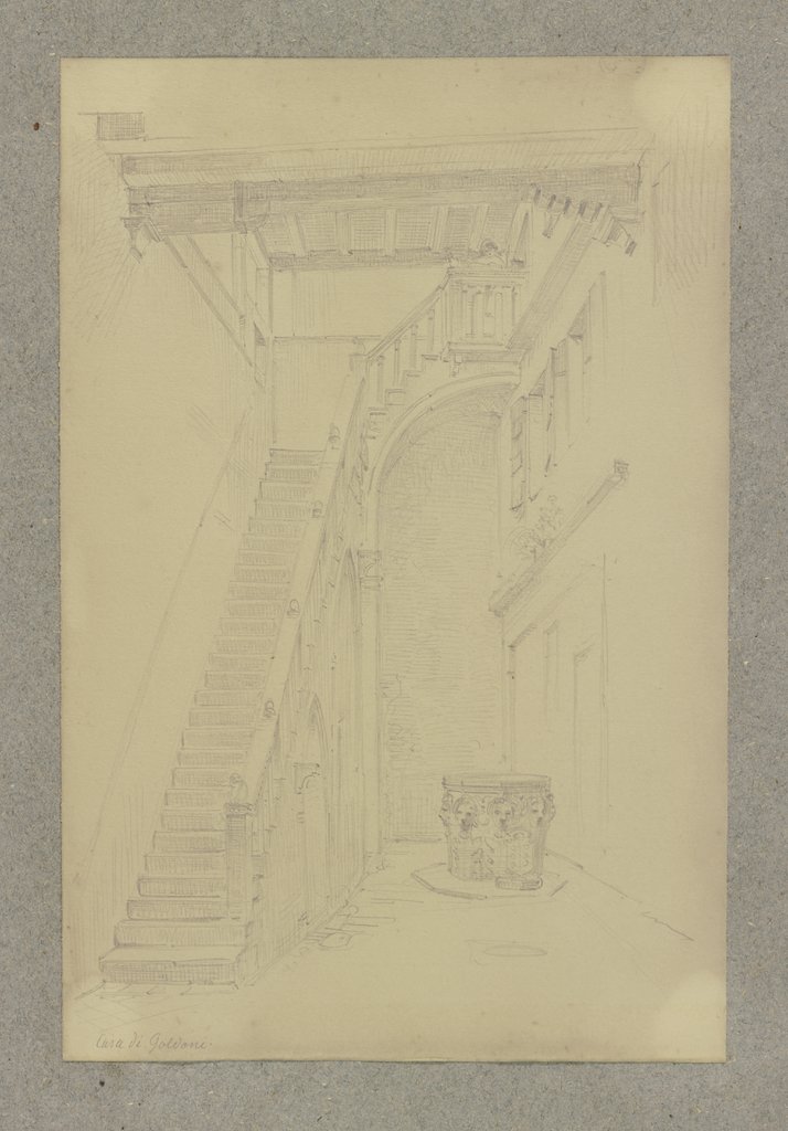 Innenhof des Palazzo Centanni in Venedig, Carl Theodor Reiffenstein