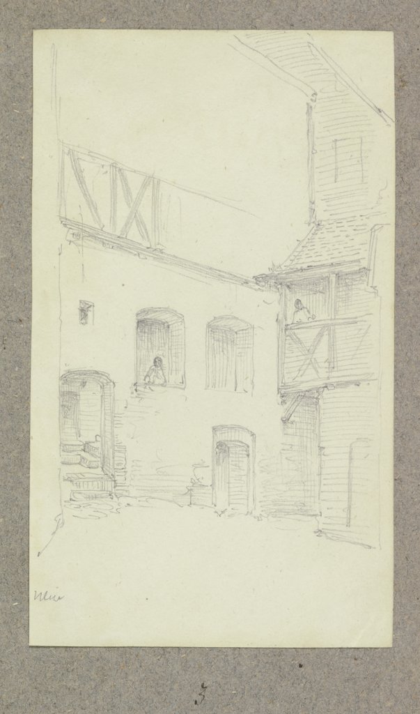 A courtyard in Ulm, Carl Theodor Reiffenstein