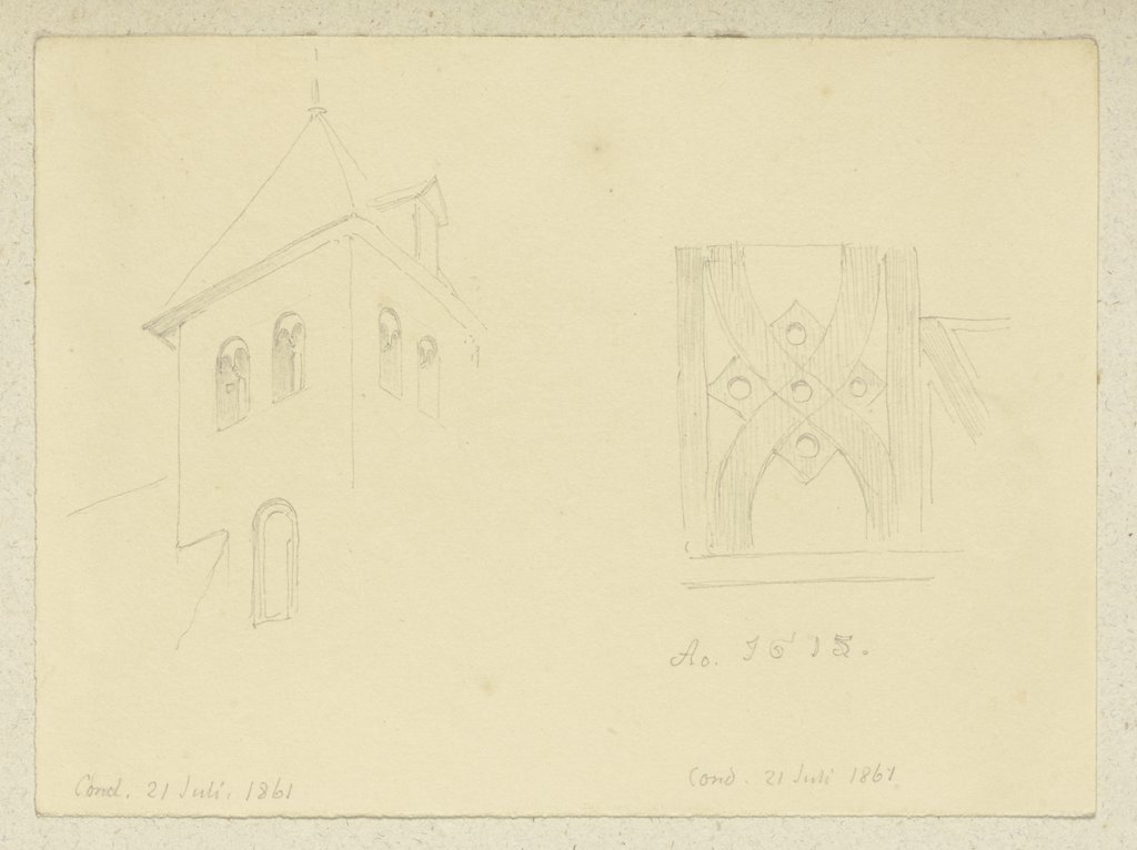 Church tower in Cond, Carl Theodor Reiffenstein