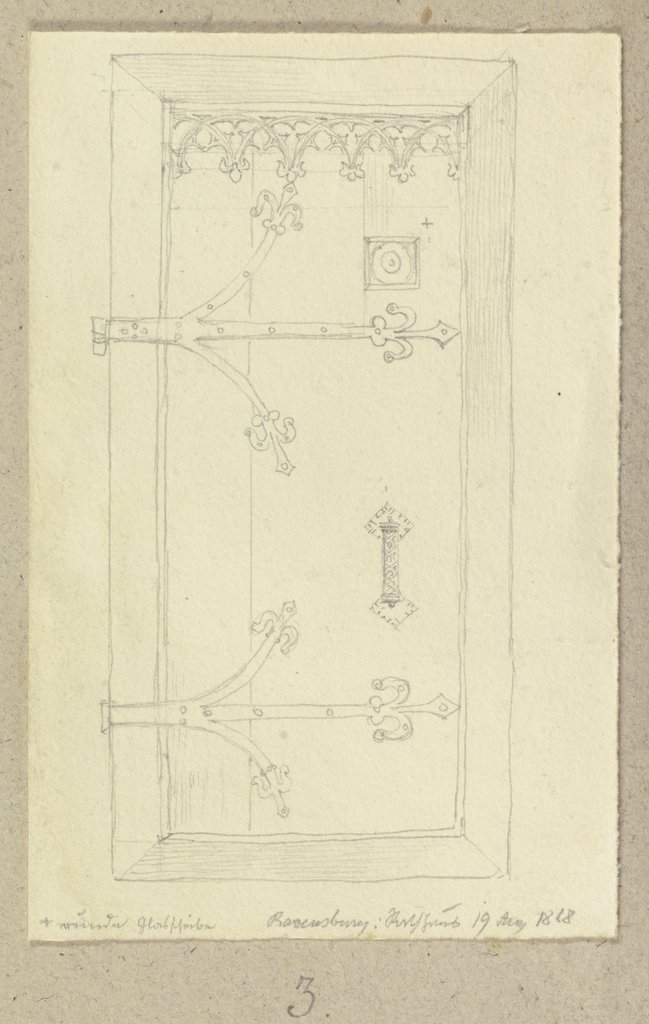 Holztür mit Beschlägen des Ravensburger Rathauses, Carl Theodor Reiffenstein