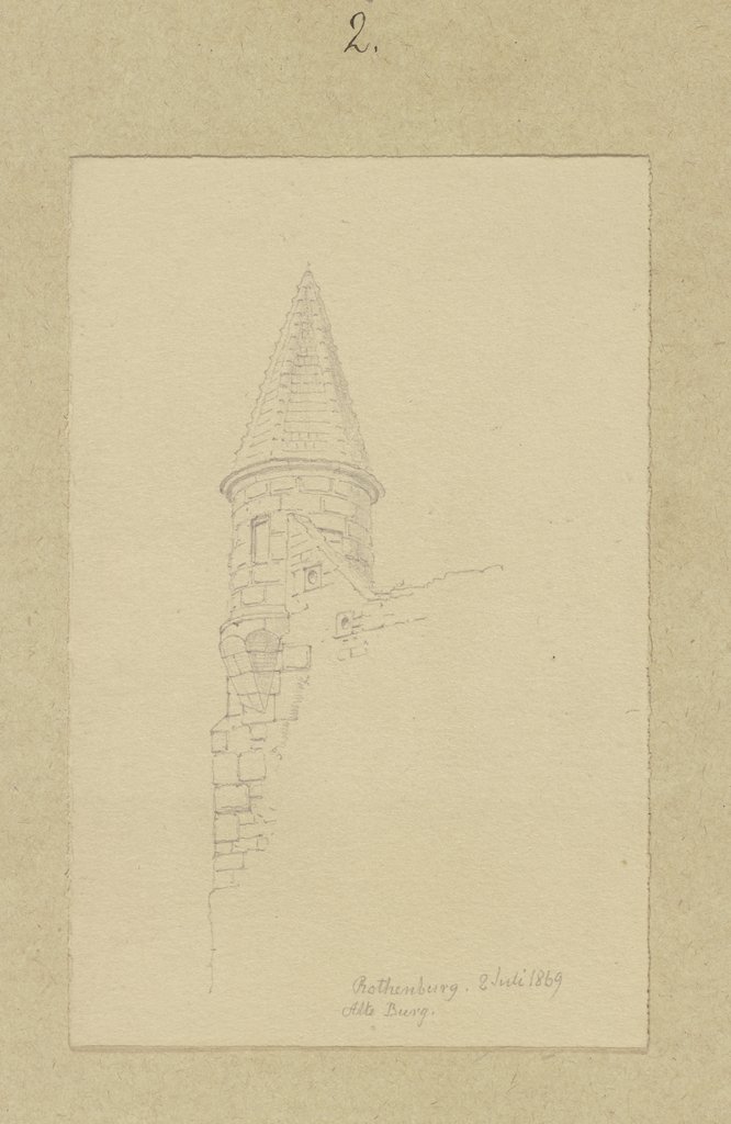 Kleiner Eckturm der Alten Burg in Rothenburg ob der Tauber, Carl Theodor Reiffenstein