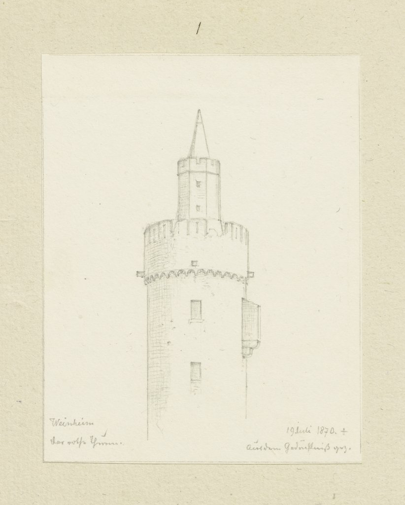 Der rote Turm in Weinheim, Carl Theodor Reiffenstein