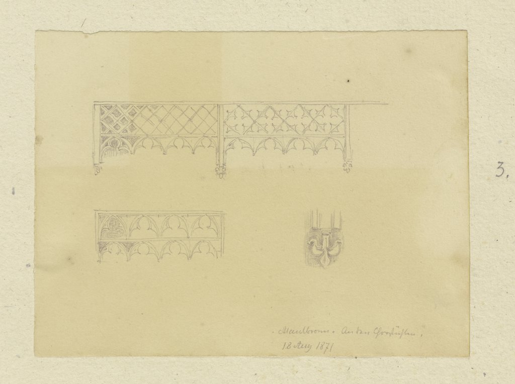 Details des Chorgestühls der Basilika des Klosters Maulbronn, Carl Theodor Reiffenstein