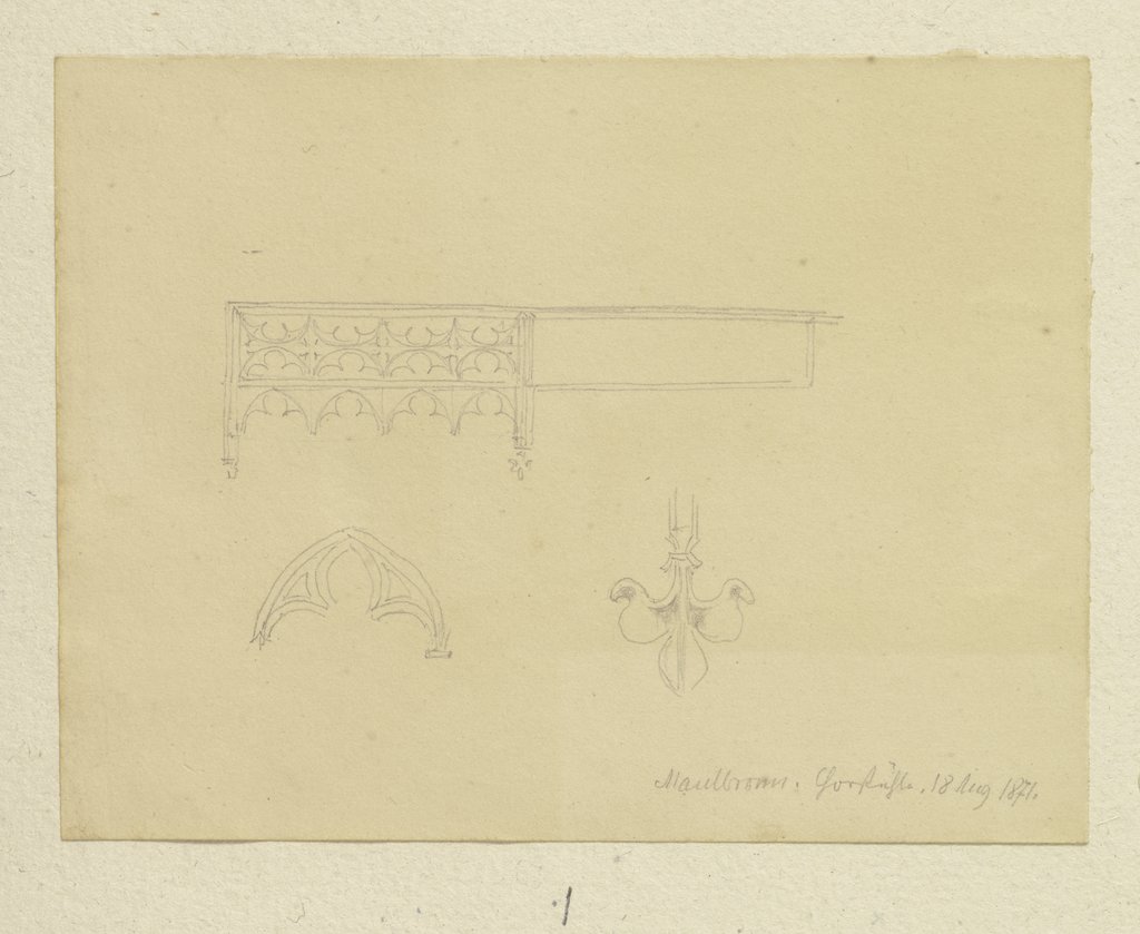 Detail des Chorgestühls der Basilika des Klosters Maulbronn, Carl Theodor Reiffenstein