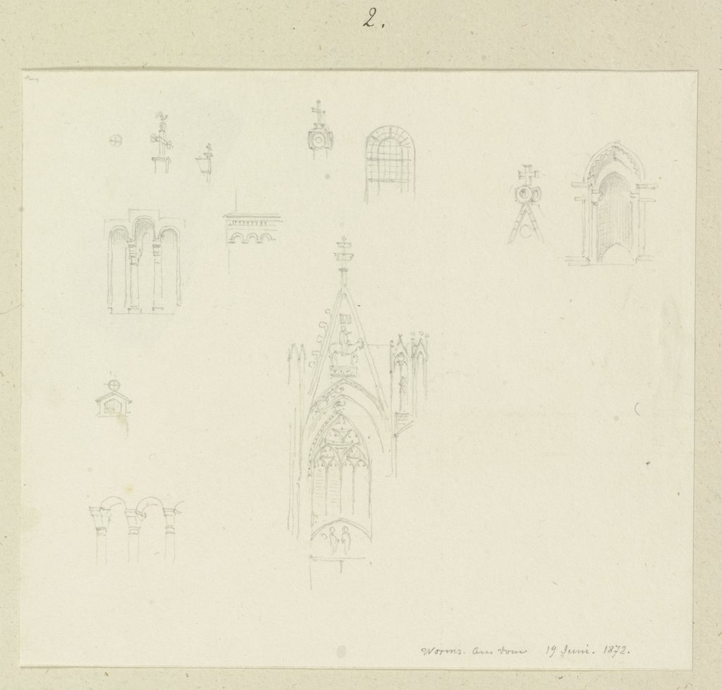 Architekturdetails am Wormser Dom, Carl Theodor Reiffenstein