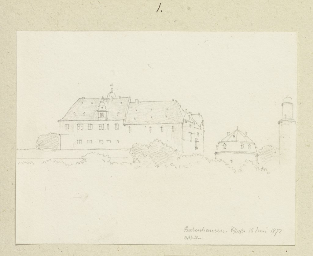 Schloss Babenhausen von Südosten, Carl Theodor Reiffenstein