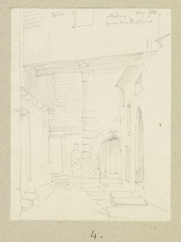 Gasse hinter dem Rathaus in Marburg, Carl Theodor Reiffenstein