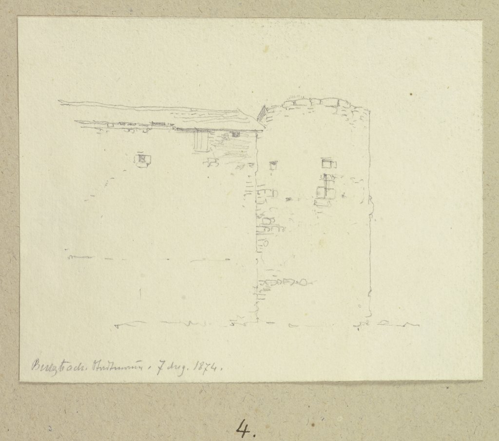 Partie der Stadtmauer in Butzbach, Carl Theodor Reiffenstein