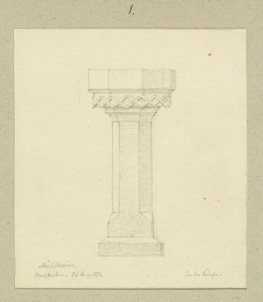 Weihwasserbecken in der Kirche in Mühlheim, Carl Theodor Reiffenstein