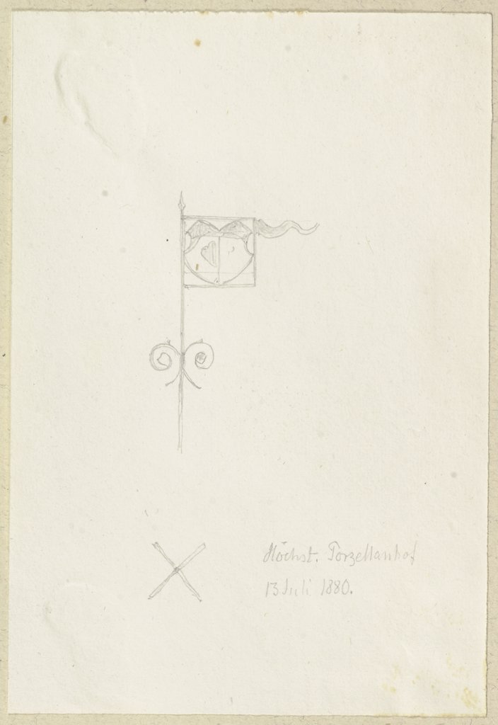 Wetterfahne der Höchster Porzellan-Manufaktur, Carl Theodor Reiffenstein